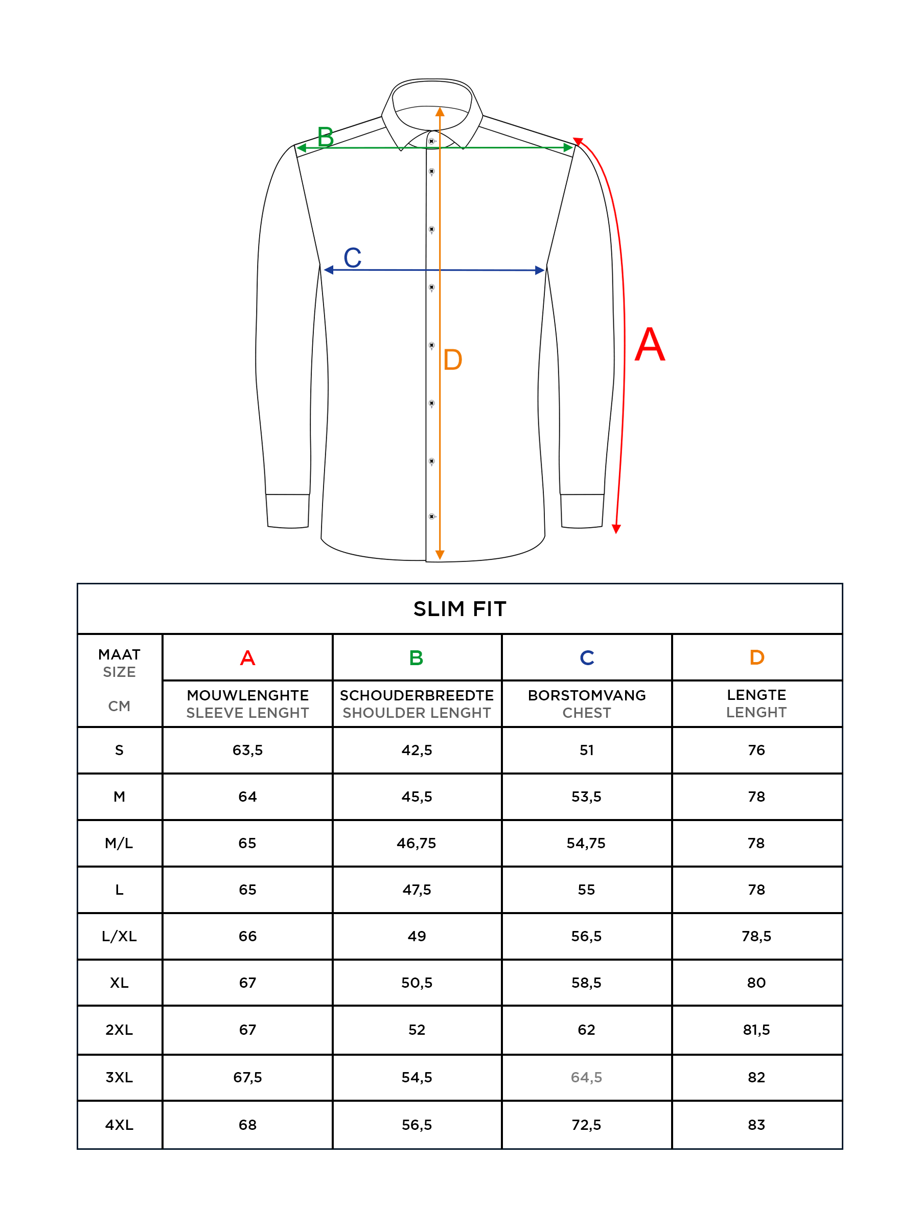 Leira Solid Dark Orange Overhemd Lange Mouw-4XL