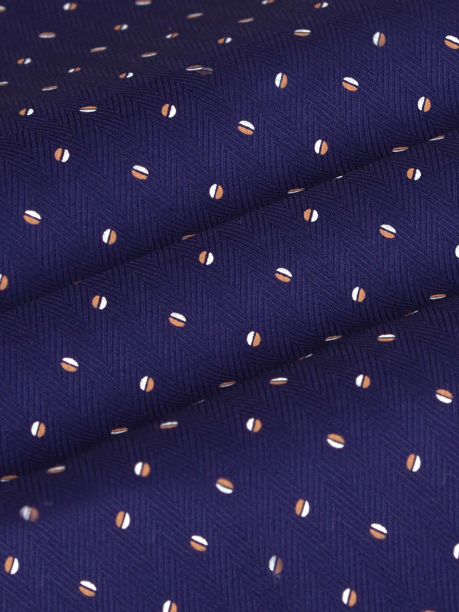 Verdantia Coffee Bean Pattern Navy Overhemd Lange Mouw -S