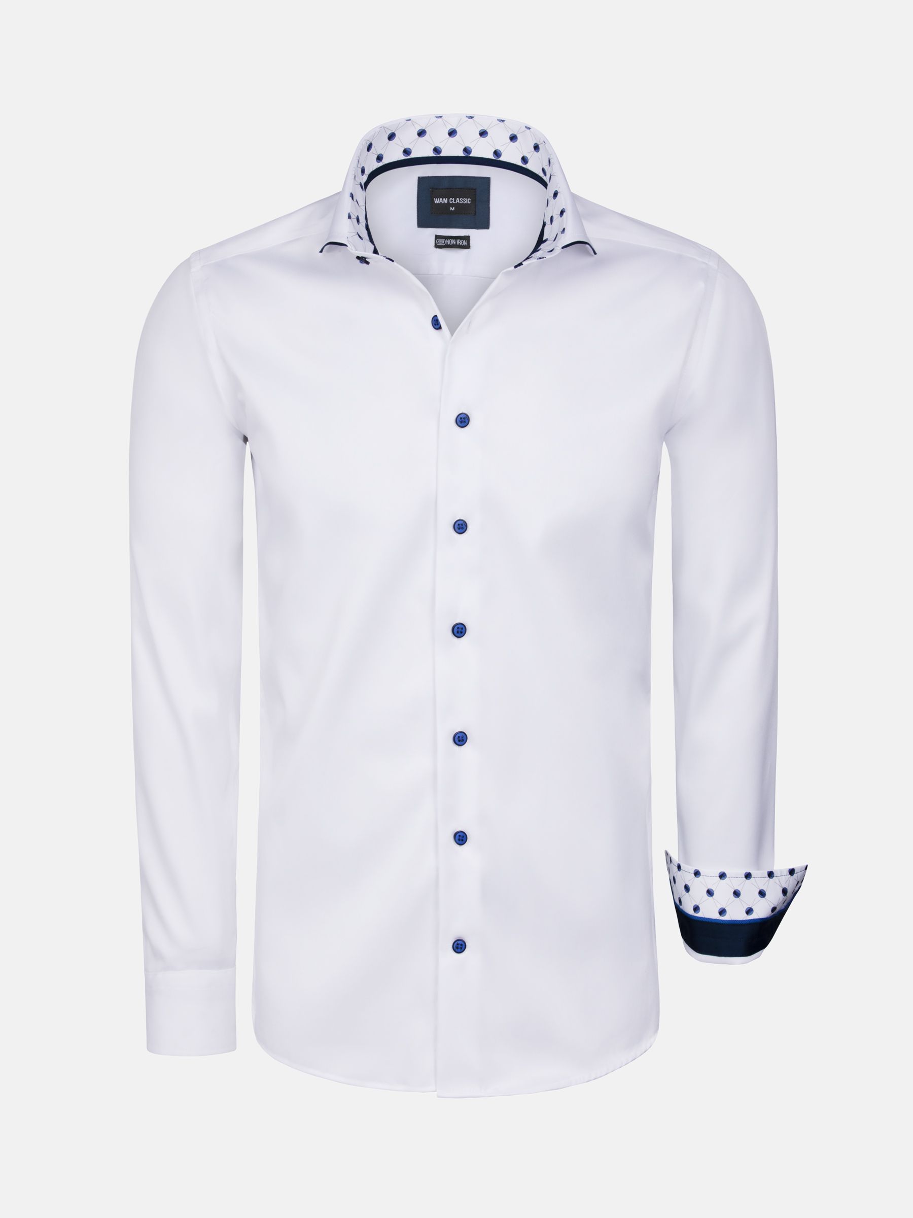campus Oppositie Handvest Wit Overhemd met Lange Mouwen-Effen mannenhemd|WAM DENIM